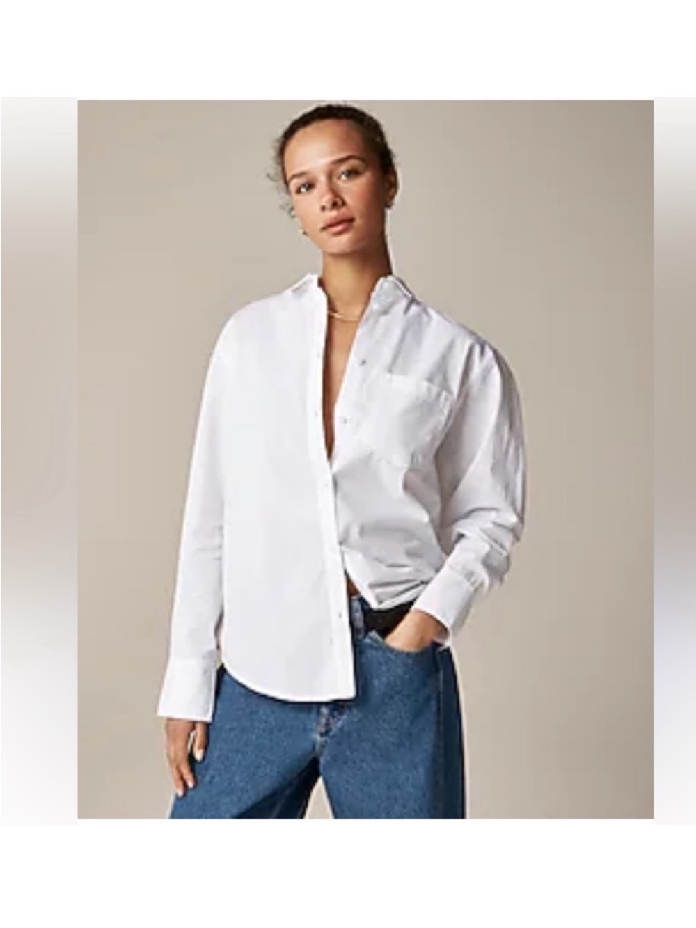 J Crew Top 2 Garçon Cotton Poplin Classic Shirt White